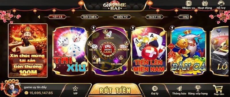 Mức Chiết Khấu Cao Khi Trở Thành Đại Lý 68 game bài